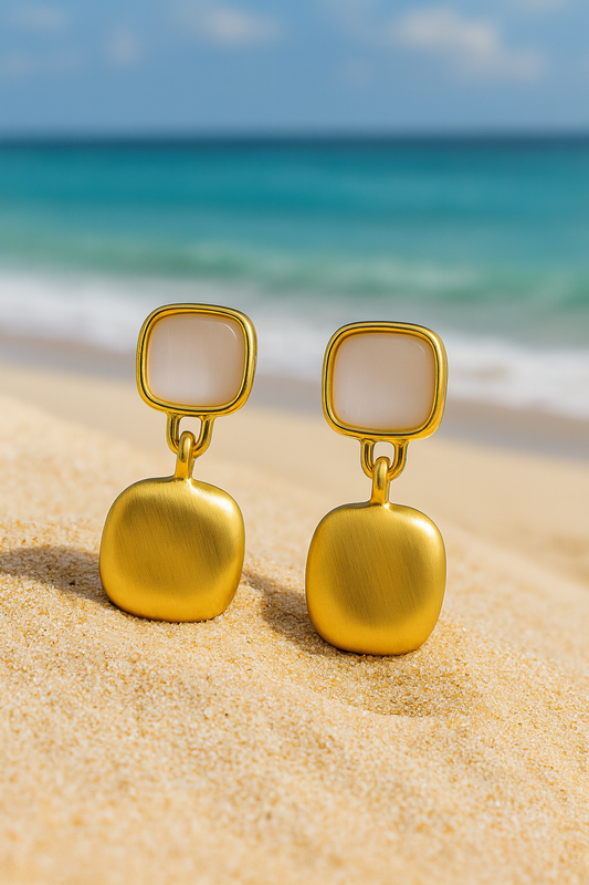 Jewello sterling gold plated anti tarnish Korean earring for women and girls.