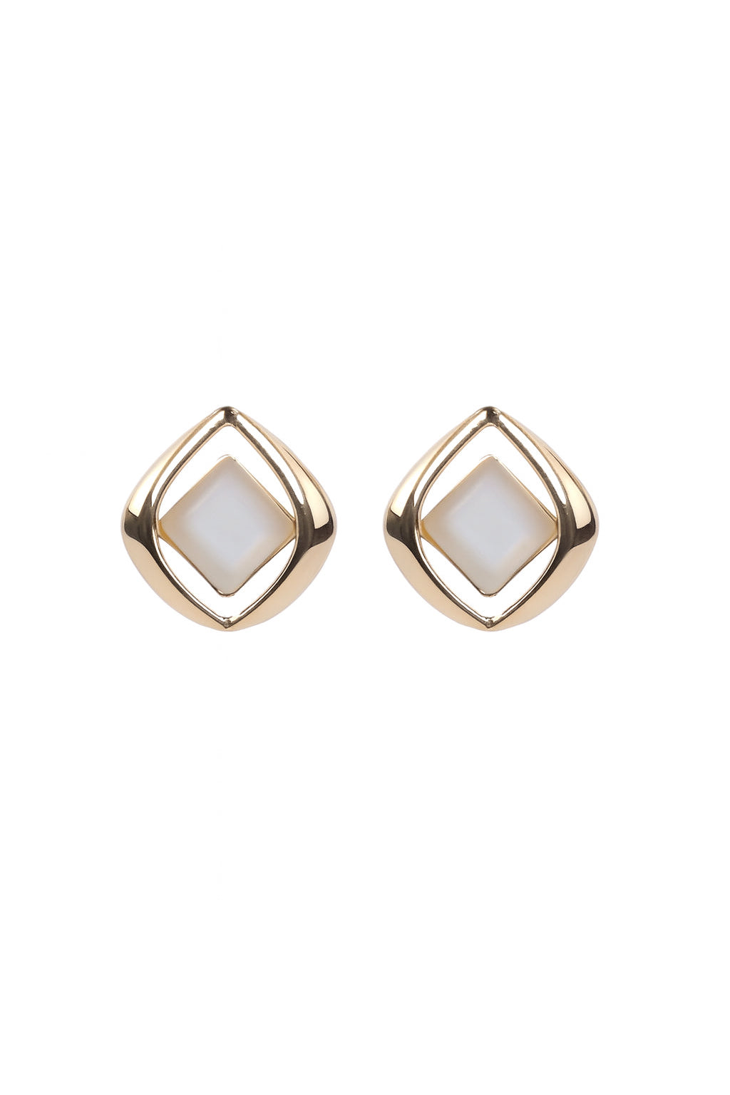 Jewello dainty sterling gold plated square design anti tarnish earring for women and girls.