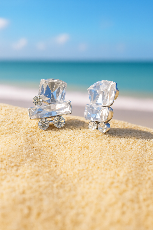 Jewello stylish sterling silver plated with shimmering white stone stud anti tarnish Korean earring for women and girls.