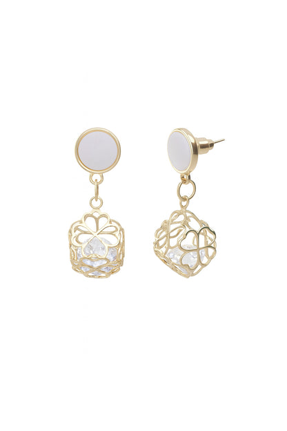 Jewello trendy sterling gold plated floral design anti tarnish Korean earring for women and girls.