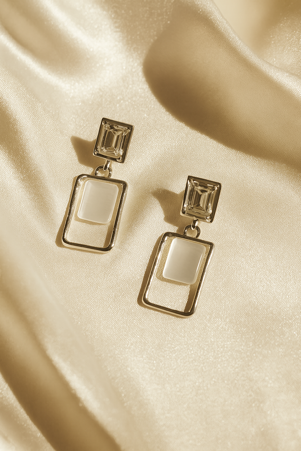 Jewello gorgeous silver-plated square design anti tarnish Korean earring for women and girls.