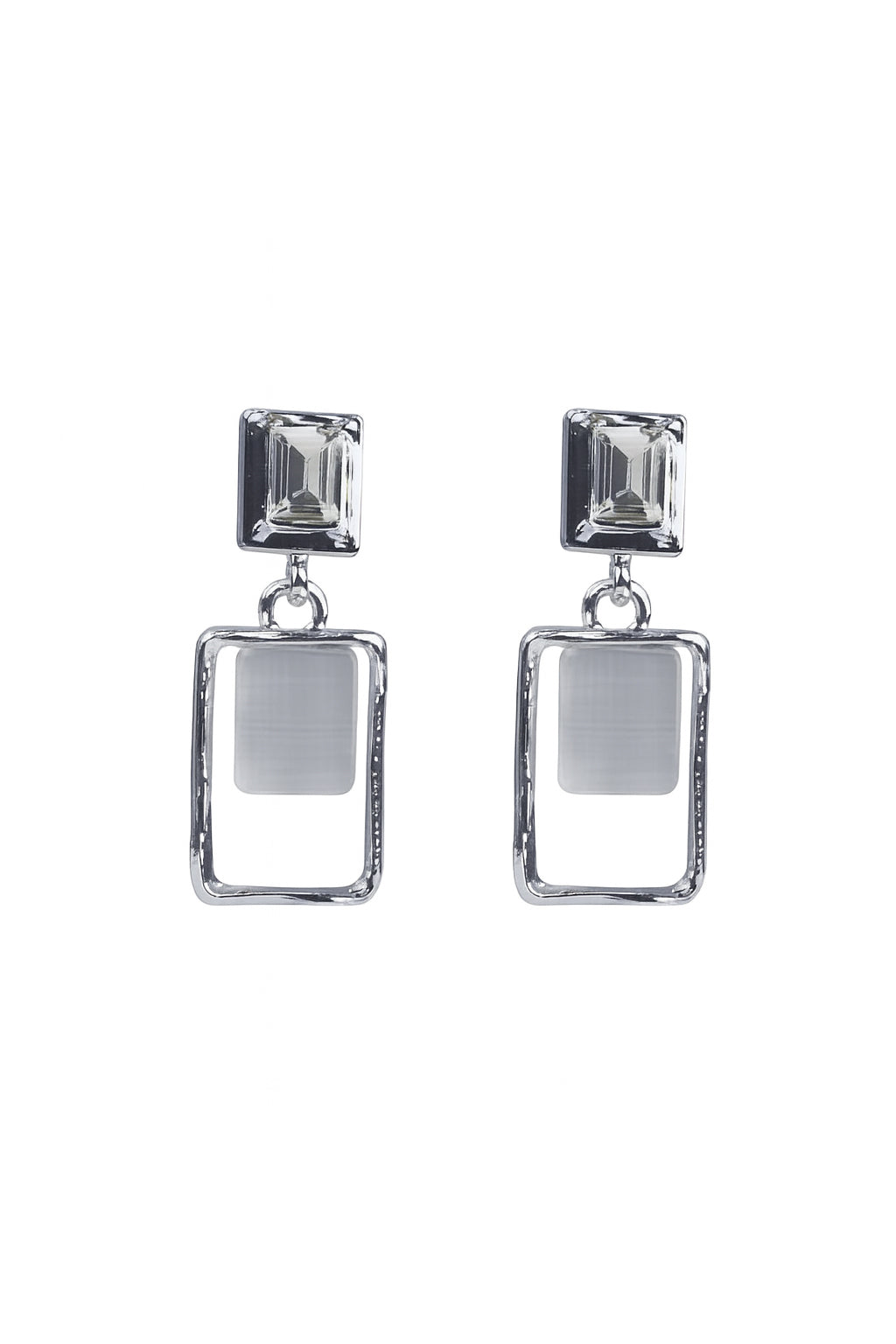 Jewello gorgeous silver-plated square design anti tarnish Korean earring for women and girls.