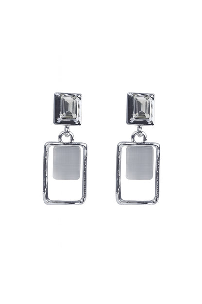 Jewello gorgeous silver-plated square design anti tarnish Korean earring for women and girls.