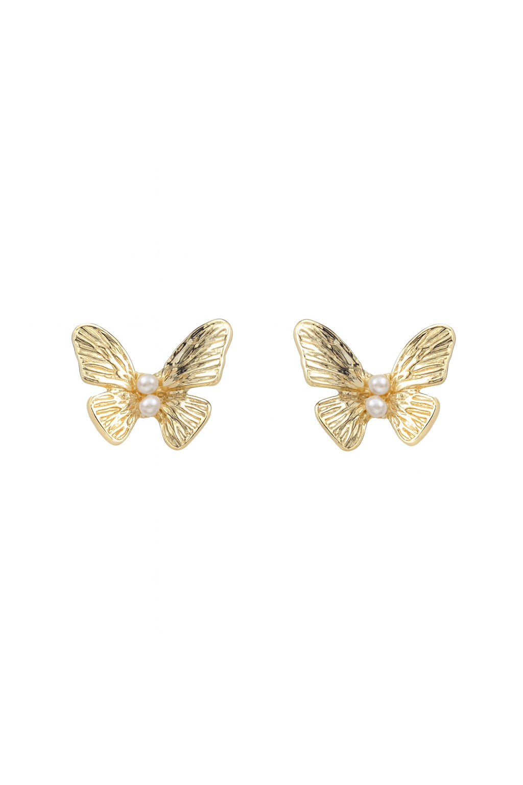 Jewello elegant sterling gold plated butterfly design anti tarnish Korean earring for women and girls.