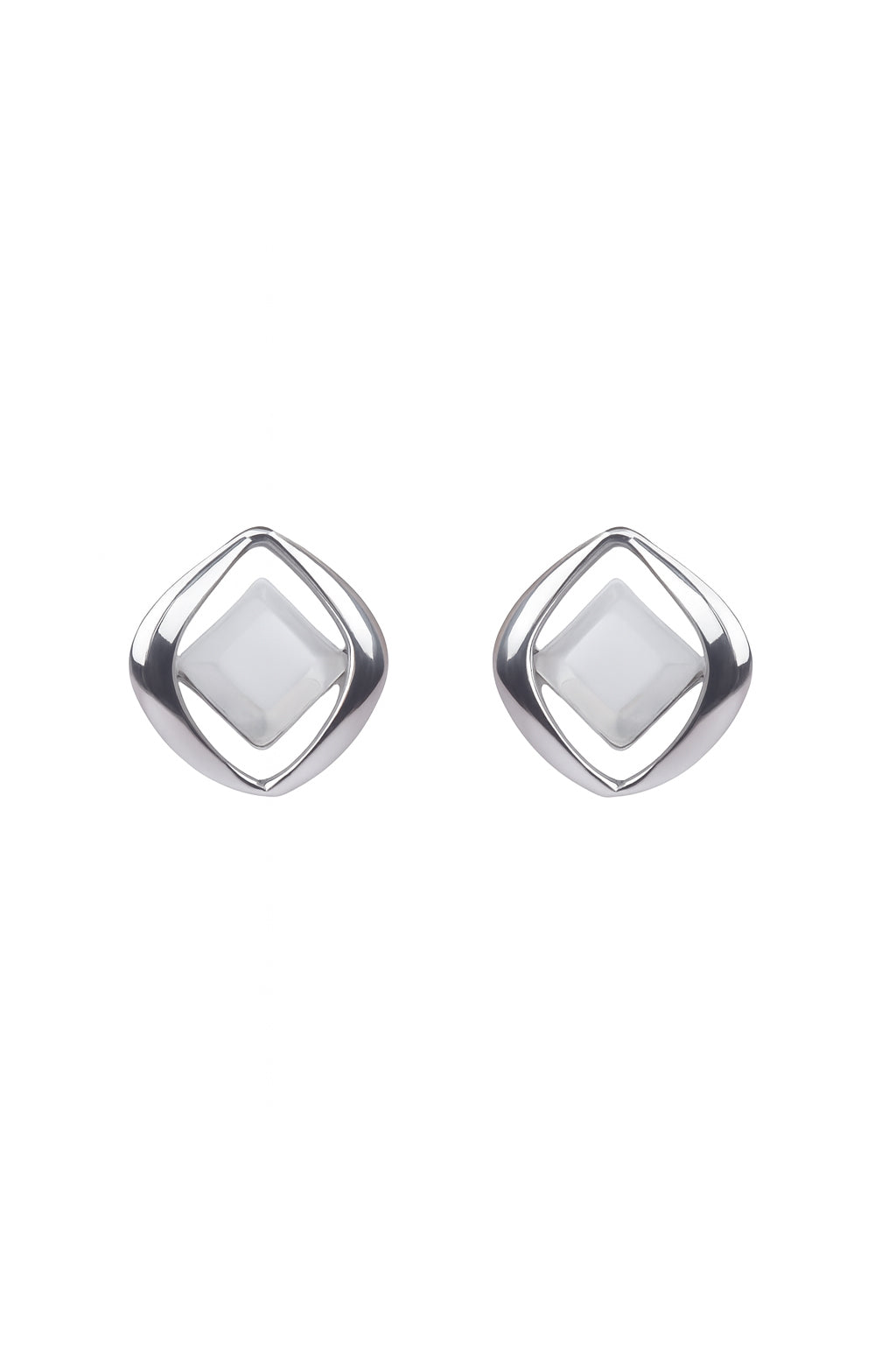 Jewello  stylish dainty silver-plated square design anti tarnish Korean earring for women and girls.