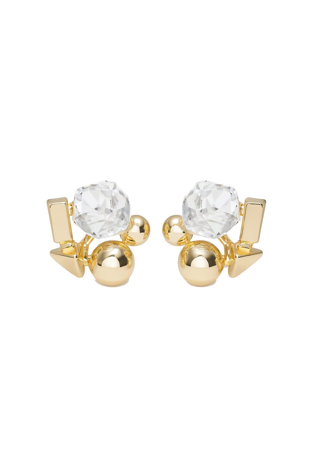 Jewello dainty sterling gold plated with diamond stud anti tarnish Korean earring for women and girls.