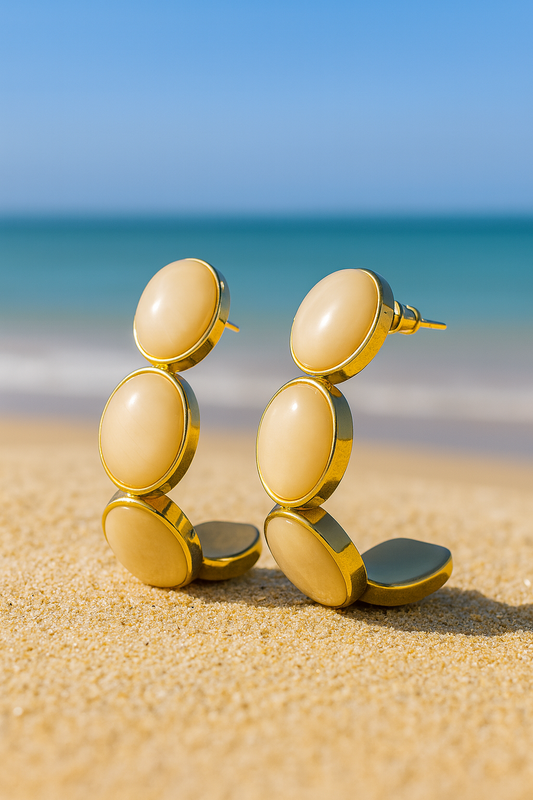 Jewello fancy sterling gold plated ring designer anti tarnish Korean earring for women and girls.
