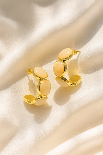 Jewello fancy sterling gold plated ring designer anti tarnish Korean earring for women and girls.