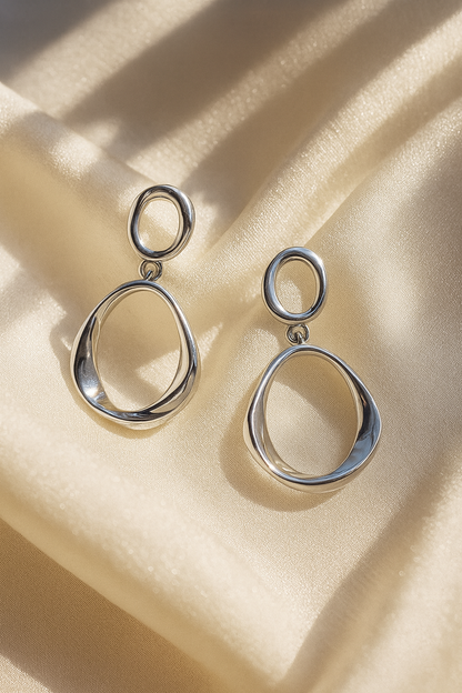 Jewello trendy sterling silver plated anti tarnish Korean earring for women and girls.