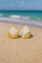 Jewello dainty sterling rose gold plated square design anti tarnish Korean earring for women and girls. Daily wear earring, office wear earring, party wear earring. Gift for her