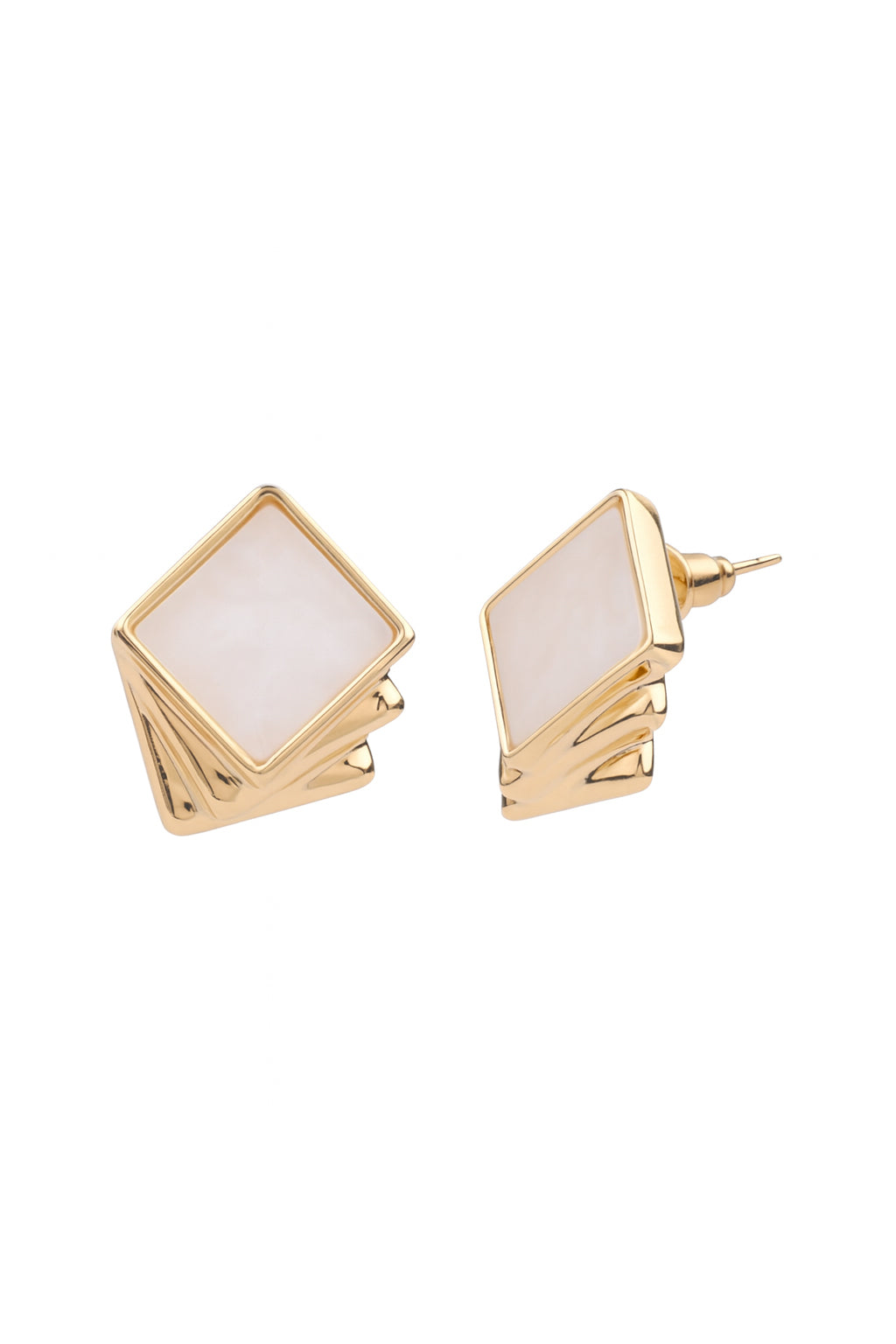 Jewello dainty sterling rose gold plated square design anti tarnish Korean earring for women and girls. Daily wear earring, office wear earring, party wear earring. Gift for her