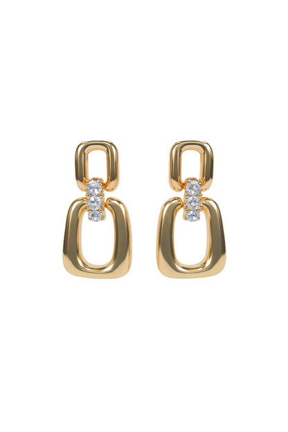 Jewello sterling fancy gold plated square design anti tarnish Korean earring for women and girls.