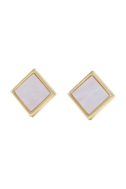 Jewello  dainty gold-plated square design anti tarnish Korean earring for women and girls.
