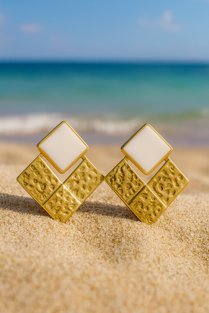 Jewello trendy gold-plated square design anti tarnish Korean earring for women and girls. Daily wear earring, party wear earring, office wear earring, gift for her.