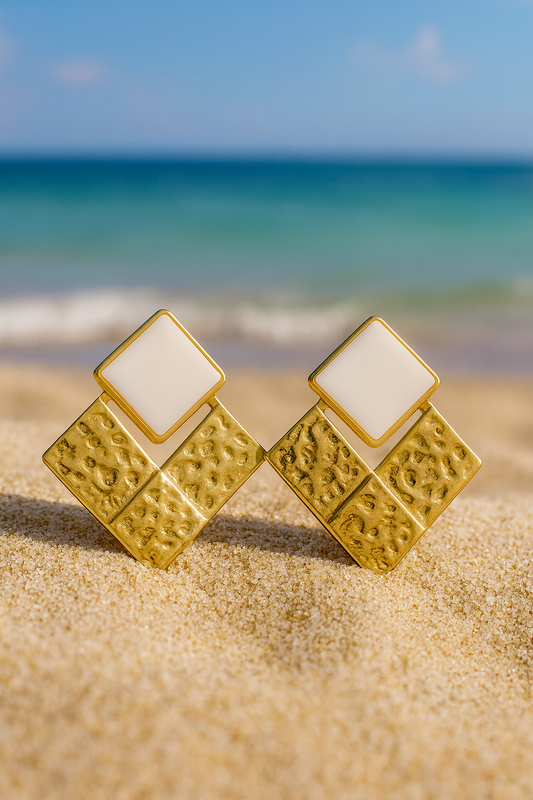 Jewello trendy gold-plated square design anti tarnish Korean earring for women and girls. Daily wear earring, party wear earring, office wear earring, gift for her.