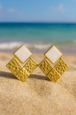 Jewello trendy gold-plated square design anti tarnish Korean earring for women and girls. Daily wear earring, party wear earring, office wear earring, gift for her.