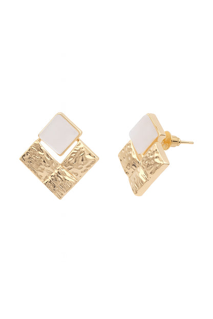 Jewello trendy gold-plated square design anti tarnish Korean earring for women and girls. Daily wear earring, party wear earring, office wear earring, gift for her.