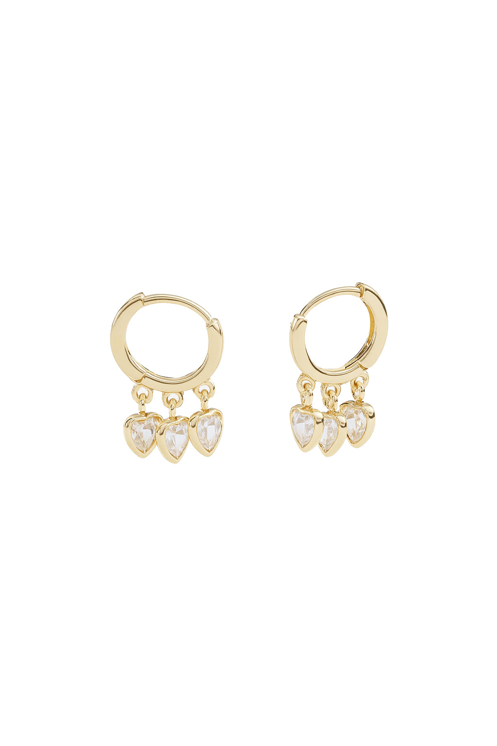Jewello stylish gold plated with hanging charming heart design stone anti tarnish Korean earring for women and girls.