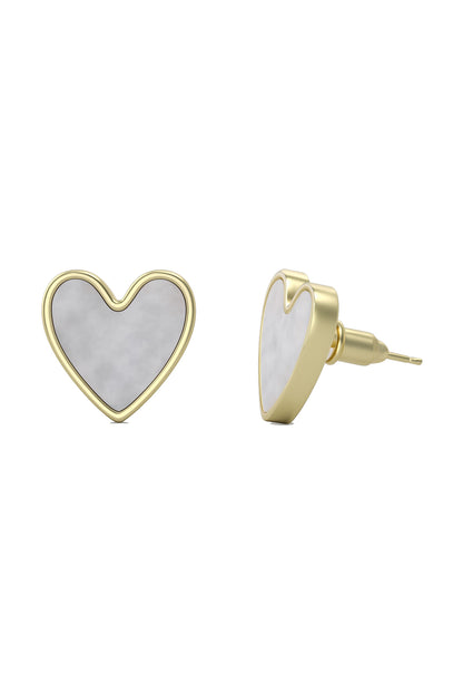 Jewello delicate sterling gold plated dainty hear design anti tarnish Korean earring for women and girls.