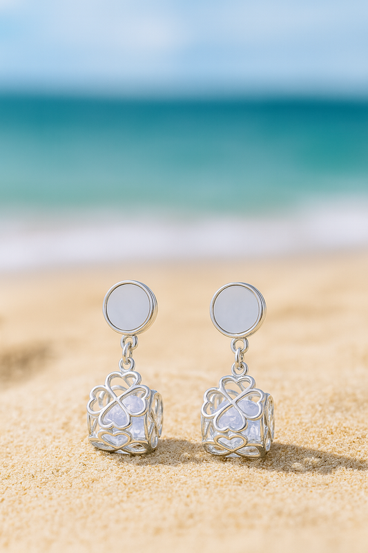 Jewello trendy sterling silver plated floral design anti tarnish dangle Korian earring for women and girls.