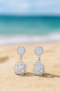 Jewello trendy sterling silver plated floral design anti tarnish dangle Korian earring for women and girls.