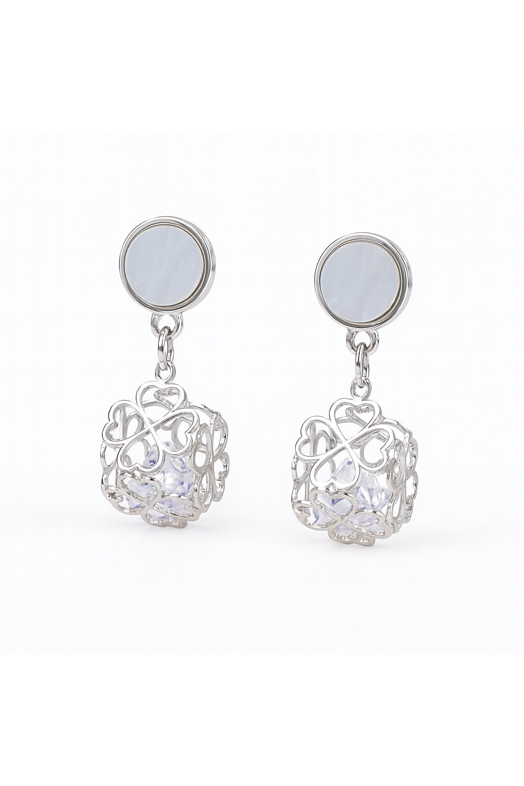 Jewello trendy sterling silver plated floral design anti tarnish dangle Korian earring for women and girls.