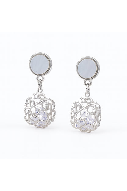 Jewello trendy sterling silver plated floral design anti tarnish dangle Korian earring for women and girls.