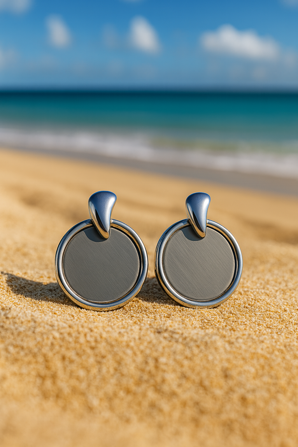 Jewello trendy dainty silver plated circle design anti tarnish Korian earring for women and girls.