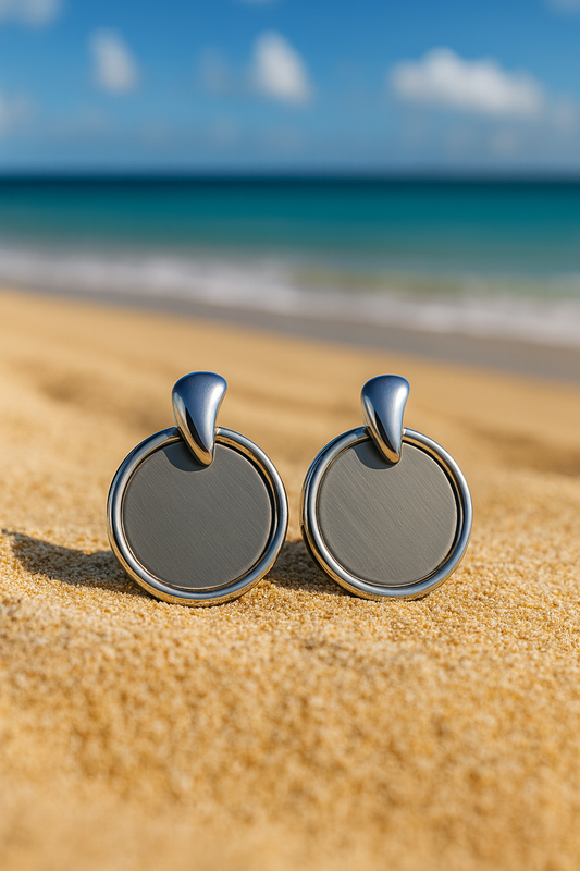 Jewello trendy dainty silver plated circle design anti tarnish Korian earring for women and girls.