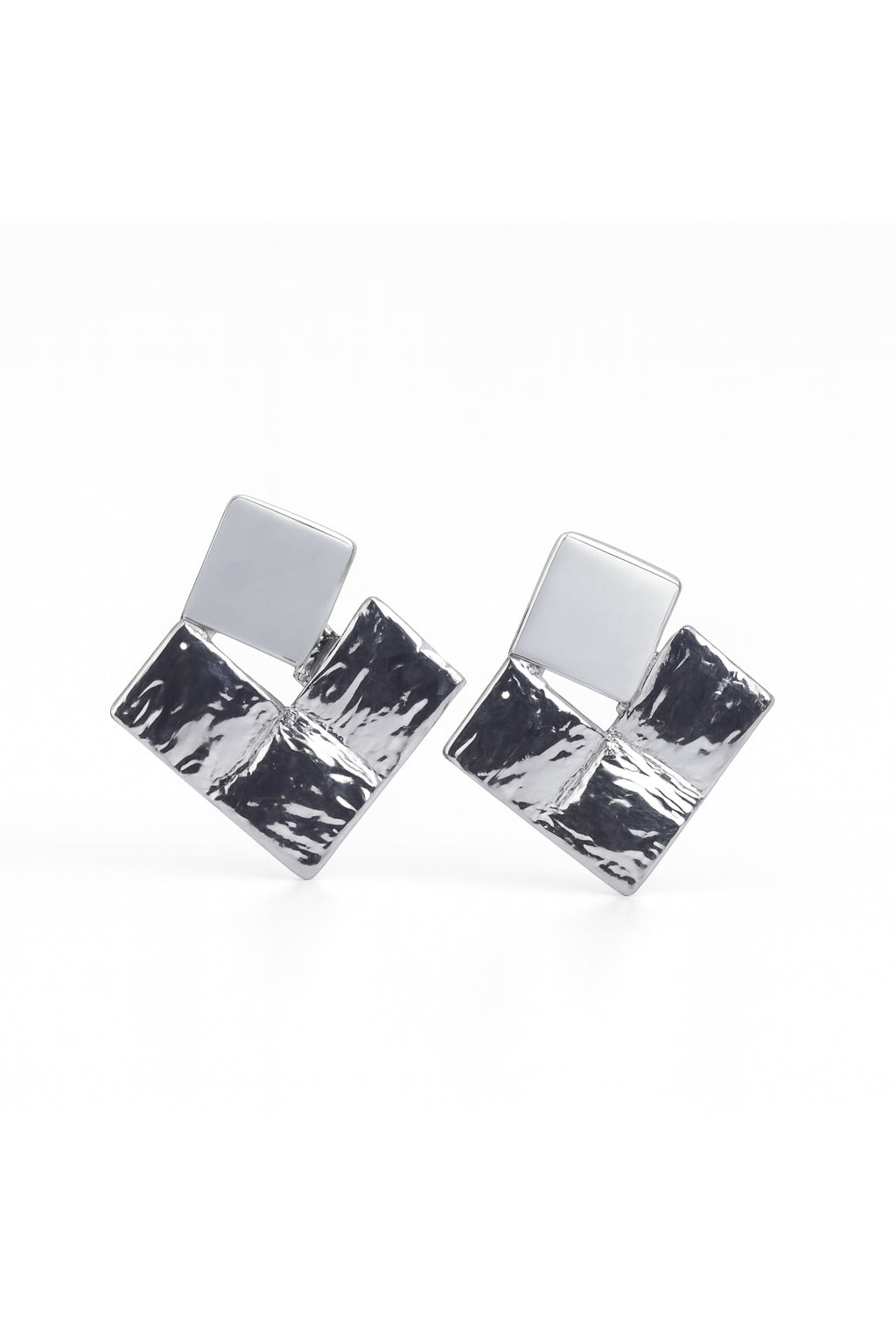 Jewello alluring silver plated square design anti tarnish Korean earring for women and girls.
