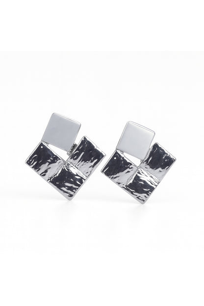 Jewello alluring silver plated square design anti tarnish Korean earring for women and girls.