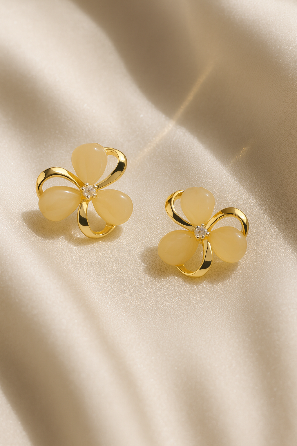 Jewello  gorgeous gold plated floral design with  stone stud  dainty Korean earring for women and girls.