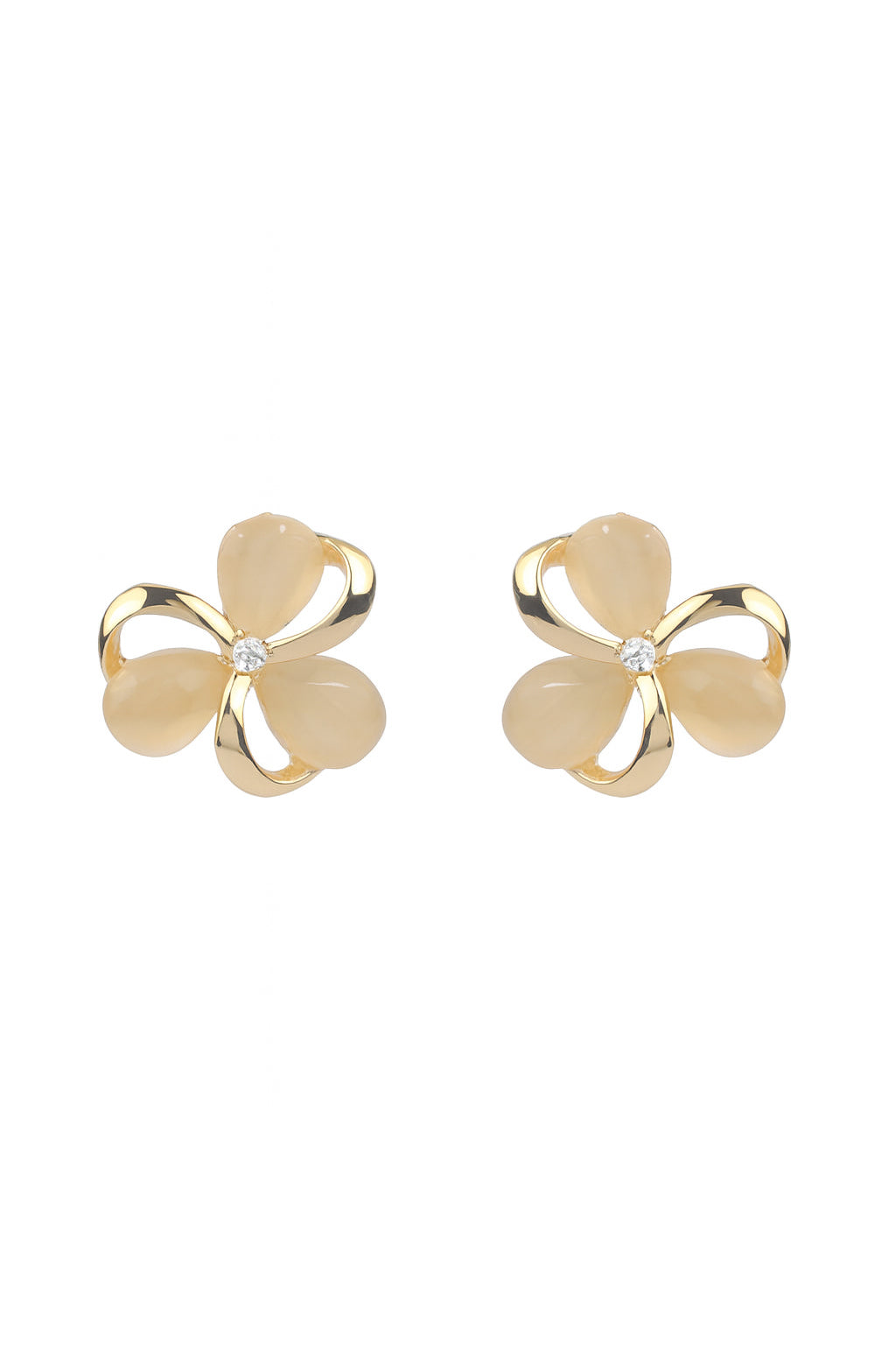 Jewello  gorgeous sterling gold plated floral design with drop stone stud anti tarnish dainty Korean earring for women and girls.