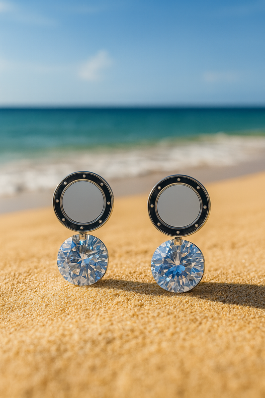 Jewello dainty silver-plated circle shaped design anti tarnish Korean earring for women and girls.