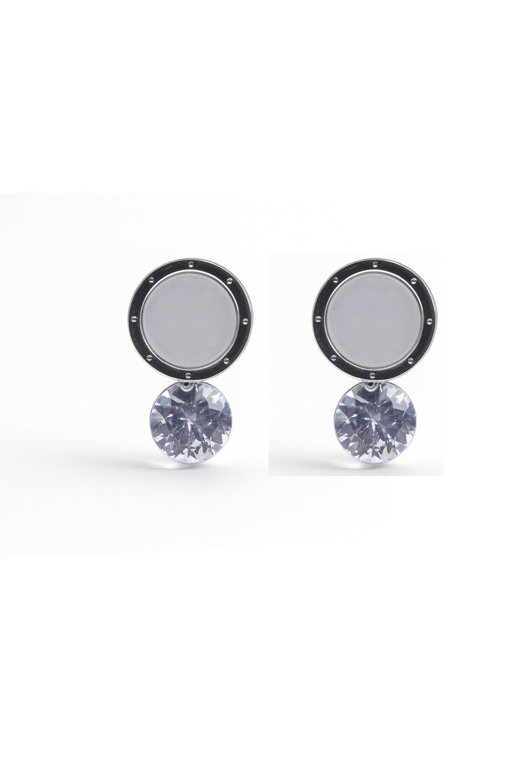 Jewello dainty silver-plated circle shaped design anti tarnish Korean earring for women and girls.