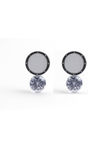 Jewello dainty silver-plated circle shaped design anti tarnish Korean earring for women and girls.