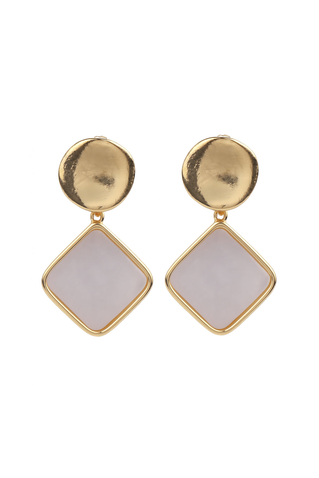 Jewello trendy fancy gold plated square shaped anti tarnish dangle Korean earring for women and girls.