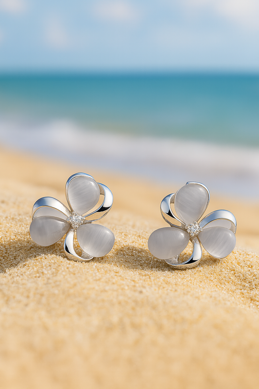 Jewello elegant silver-plated floral design anti tarnish dainty Korean earring for women and girls. Gift for her.