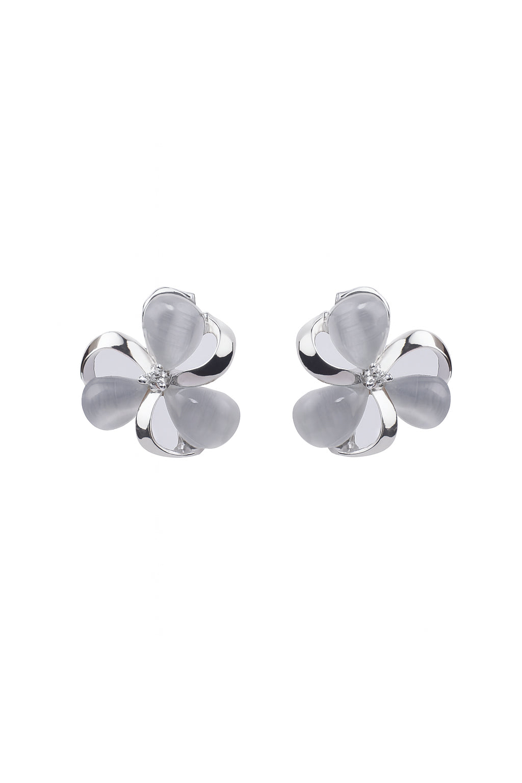 Jewello elegant silver-plated floral design anti tarnish dainty Korean earring for women and girls. Gift for her.