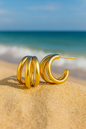 Jewello trendy golden plated Bali Korean earring for women and girls. Party wear earring, office wear earring, daily wear earring.