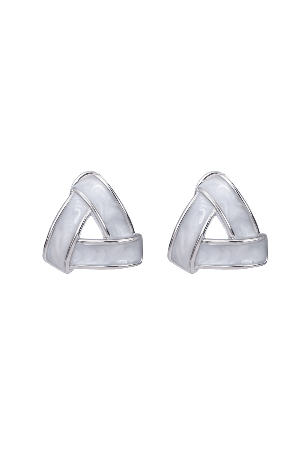 Jewello stylish silver-plated triangle design anti tarnish Korean earring for women and girls. Gift for her.