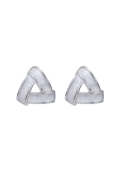 Jewello stylish silver-plated triangle design anti tarnish Korean earring for women and girls. Gift for her.