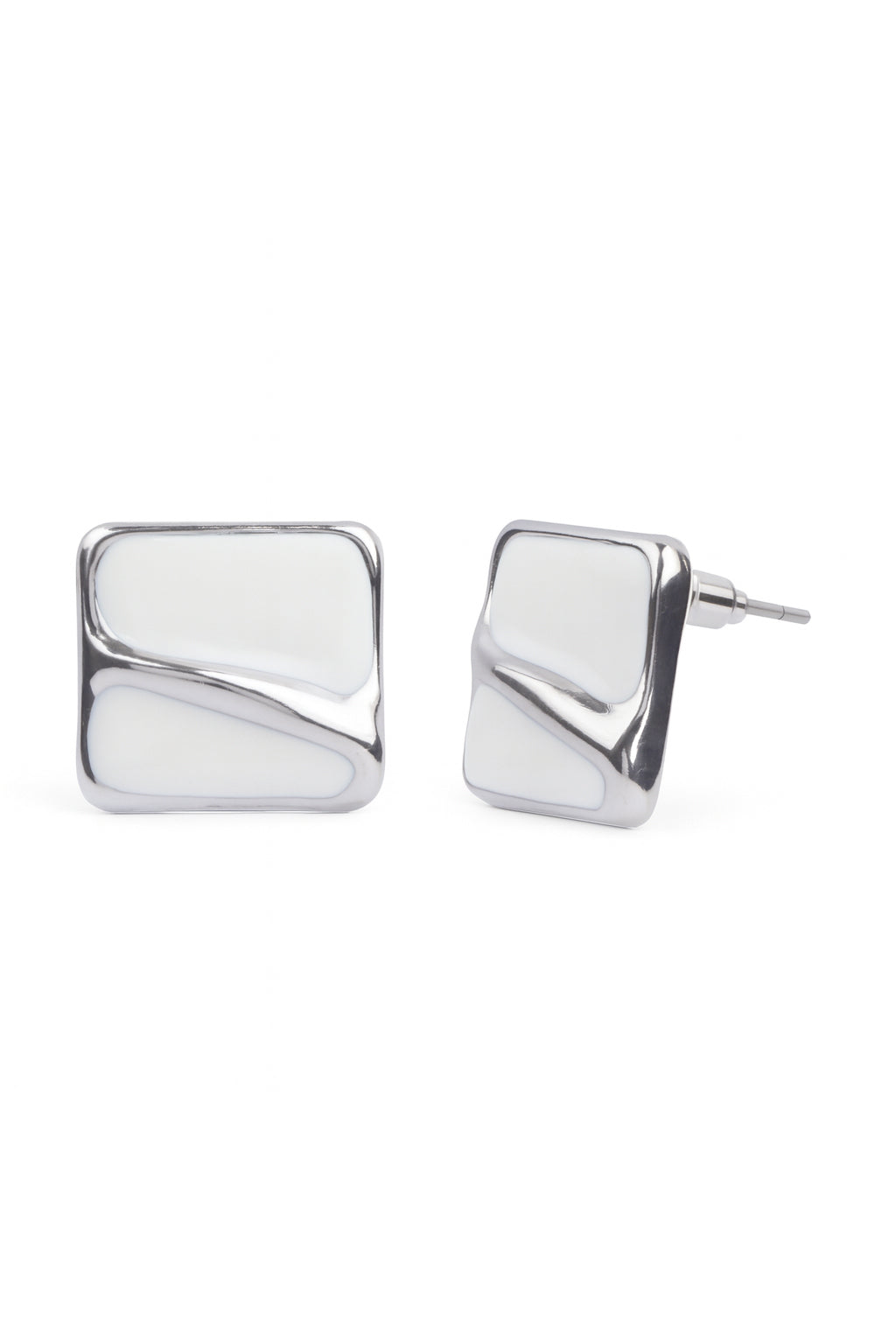 Jewello delicate silver-plated square design anti tarnish dainty Korean earring for women and girls.