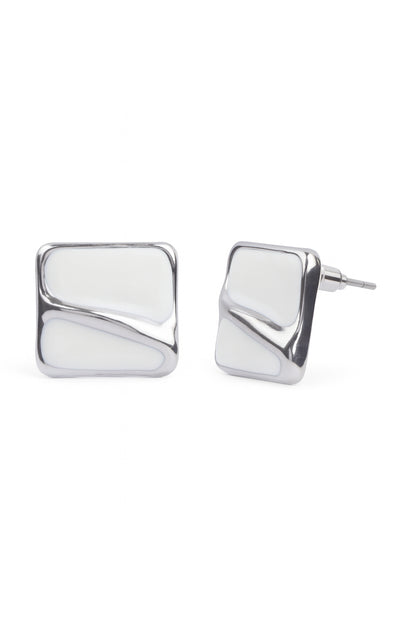 Jewello delicate silver-plated square design anti tarnish dainty Korean earring for women and girls.