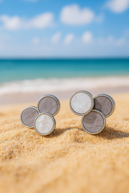 Jewello trendy silver-plated circle shaped and black stone stud anti tarnish Korean earring for women and girls.