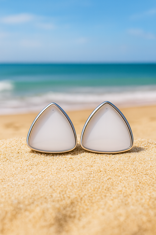 Jewello delicate silver-plated triangle design with white stone stud anti tarnish Korean earring for women and girls.
