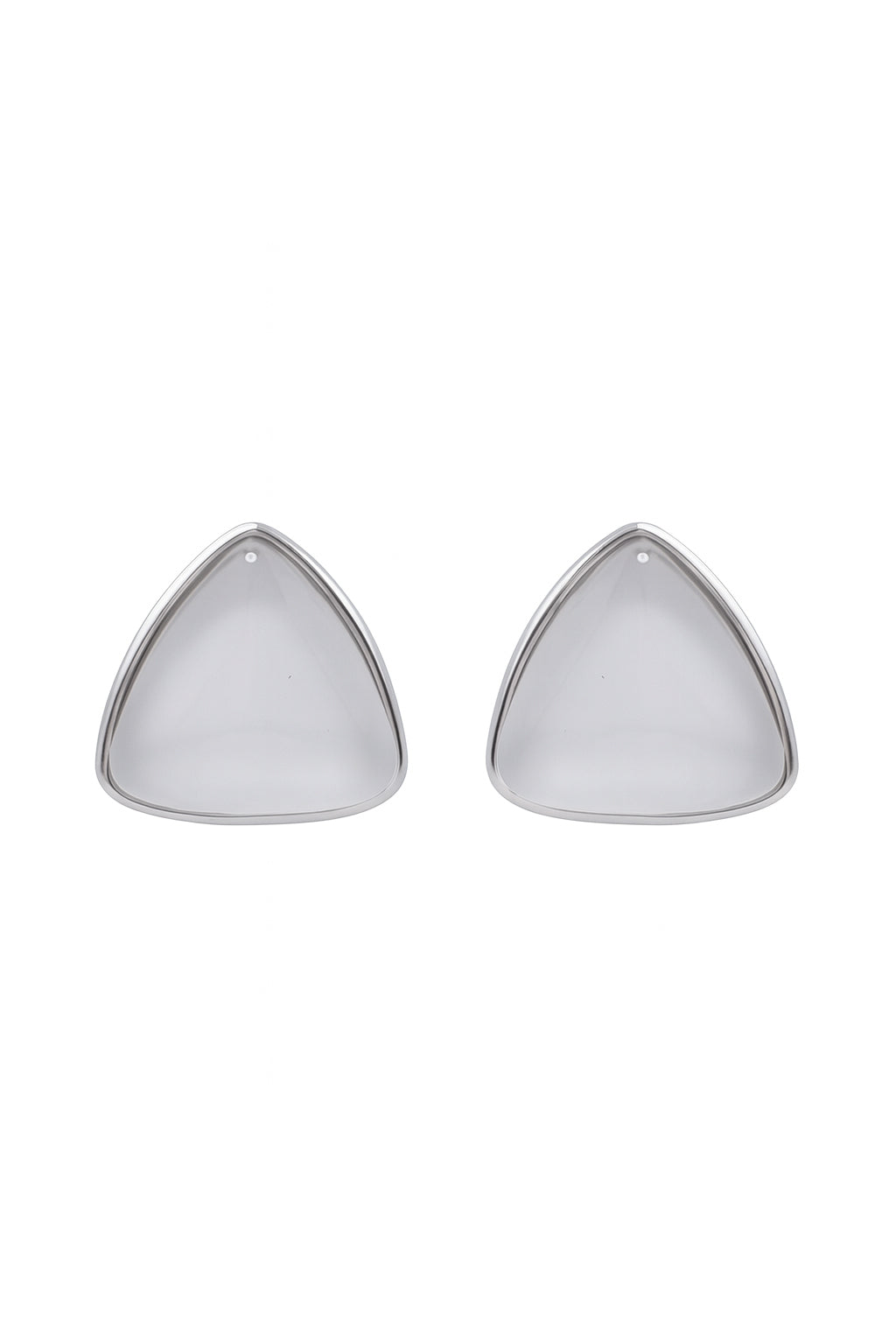Jewello delicate silver-plated triangle design with white stone stud anti tarnish Korean earring for women and girls.