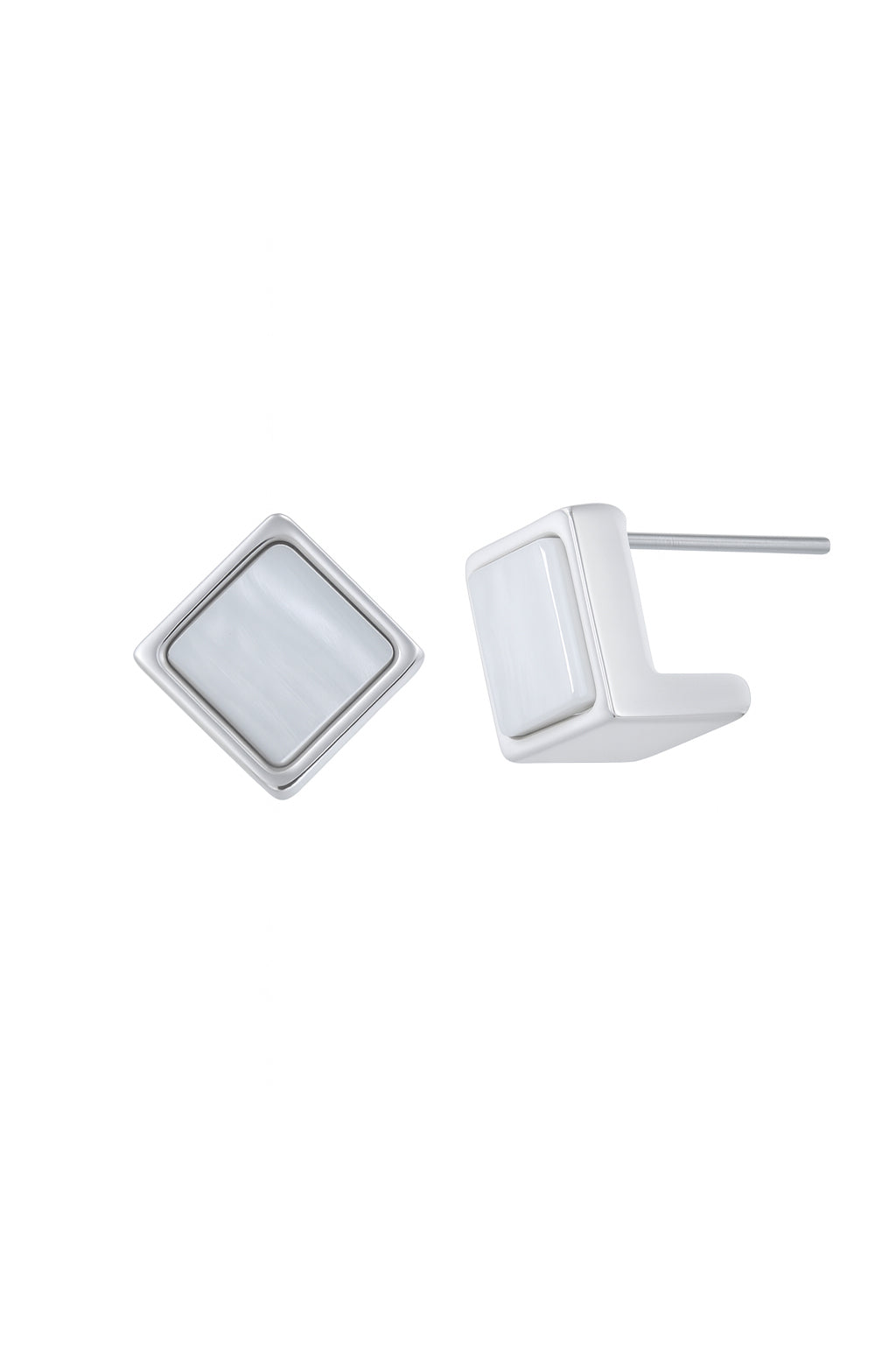 Jewello dainty fancy silver plated square design anti tarnish Korean earring for women and girls.
