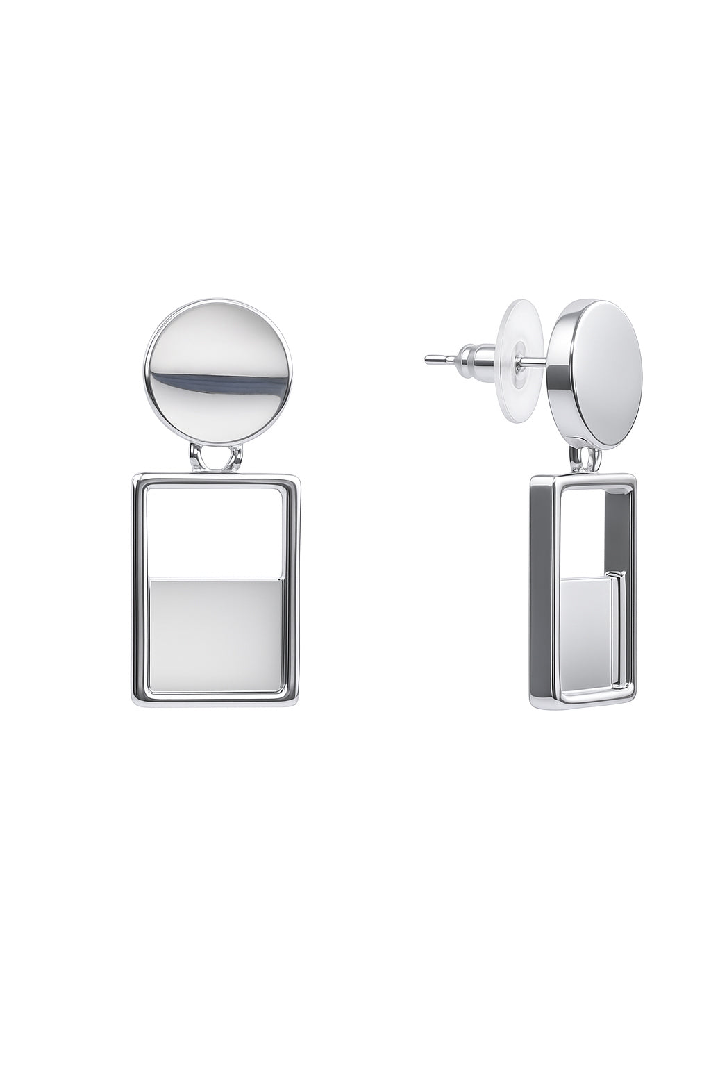 Jewello trendy silver plated multi shape design anti tarnish dangle Korean earring for women and girls.