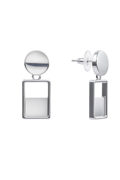 Jewello trendy silver plated multi shape design anti tarnish dangle Korean earring for women and girls.